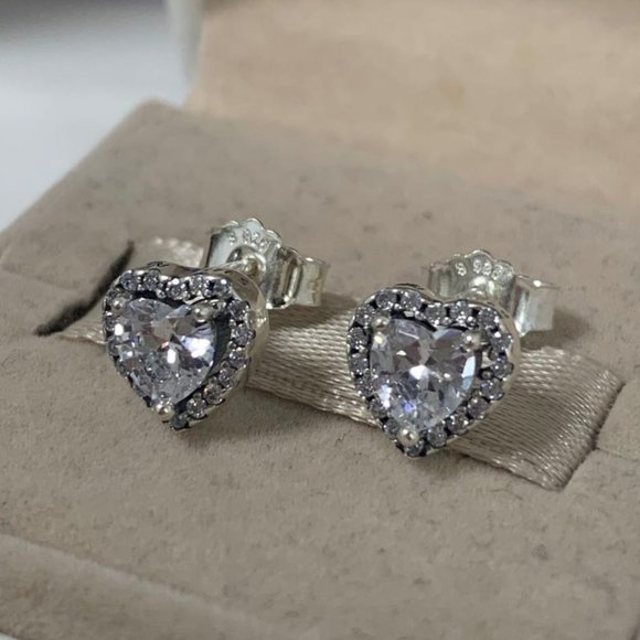 Pandora Elevated Heart Stud Earrings - Picture 2 of 4